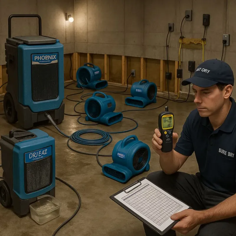 Structural Drying and Dehumidification process in Shelby, OH